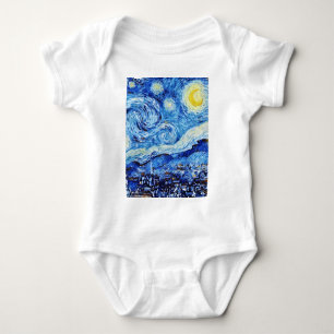 Van Gogh - Die Sternennacht - White Christmas Post Baby Strampler
