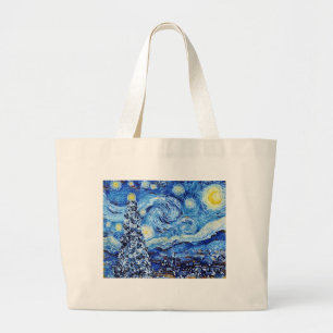 Van Gogh - Die Sternennacht - White Christmas Post Jumbo Stoffbeutel