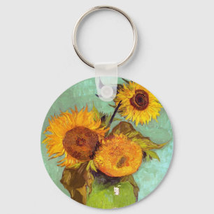 Van Gogh - Drei Sonnenblumen in einer Vase - Kunst Schlüsselanhänger