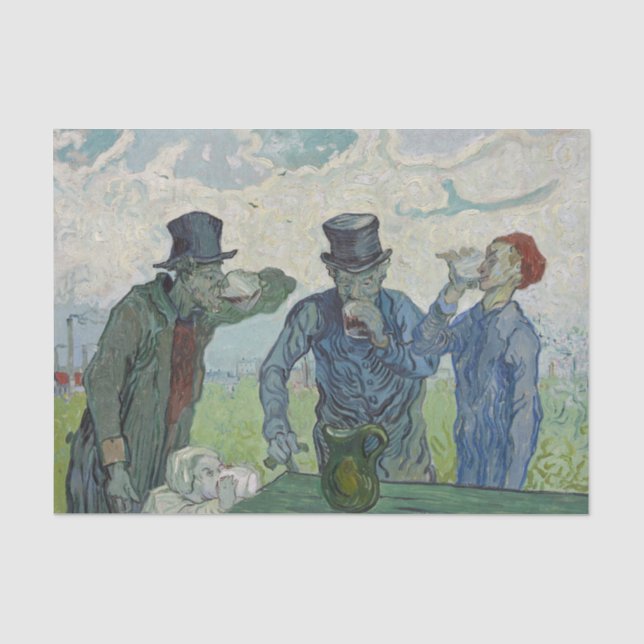 Van Gogh Drinkers Painting Seidenpapier (Vorderseite)