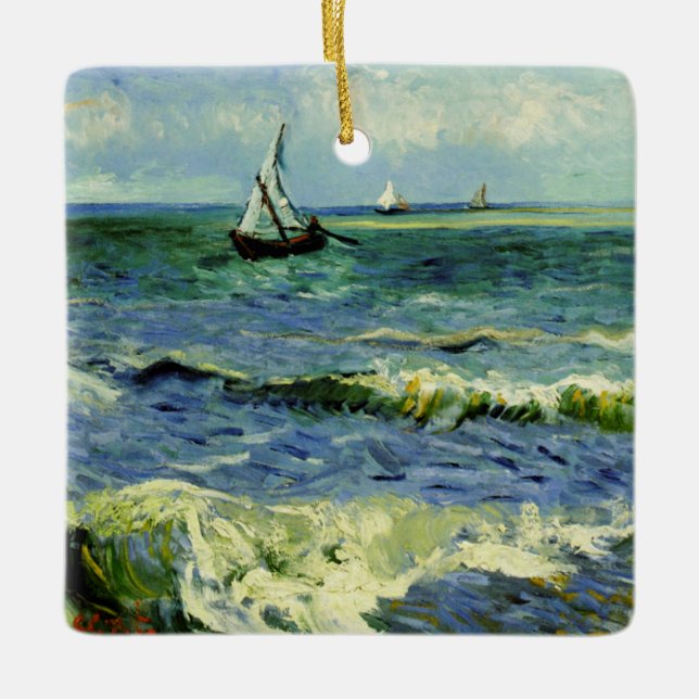 Van Gogh - Ein Fischerboot auf See Keramikornament (Vorderseite)