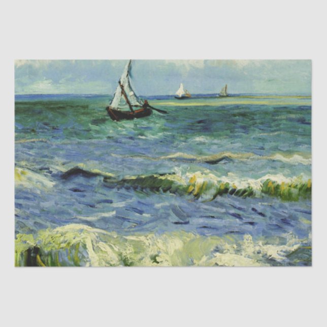 Van Gogh - ein Fischerboot auf See, Seidenpapier (Vorderseite)