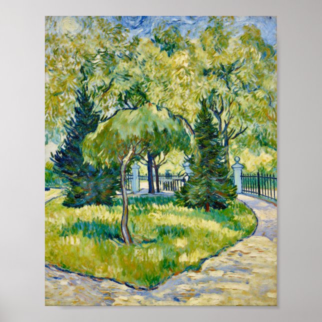 Van Gogh Eingang zum Park in Arles Poster (Vorne)
