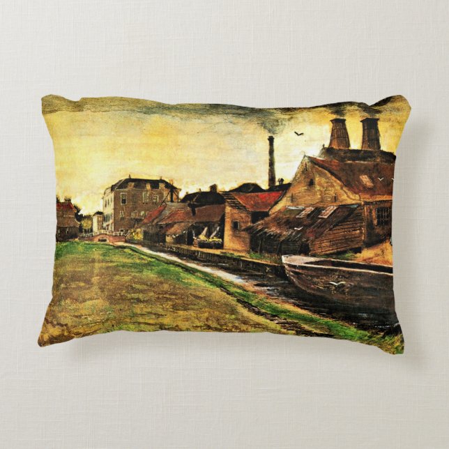 Van Gogh - Eisenmühle in Den Haag, Dekokissen (Rückseite)