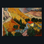 Van Gogh Famous Painting House und Plowman Poster<br><div class="desc">Van Gogh Landscape mit House and Plowman Poster</div>