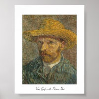 Van Gogh Famous Painting mit Strohhut,