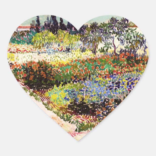 Van Gogh Fantastische Bergwelten am Arles Frische  Herz-Aufkleber (Vorderseite)
