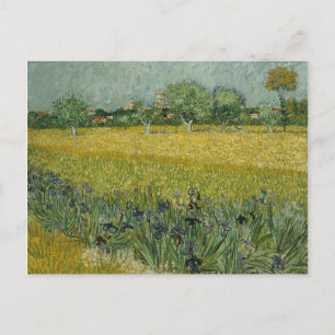 Van Gogh Field mit Blume in der Nähe von Arles Postkarte
