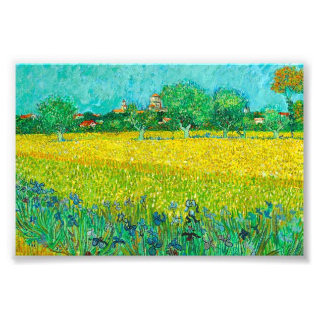 Van Gogh Field mit Irische in der Nähe von Arles Fotodruck (Vorne)