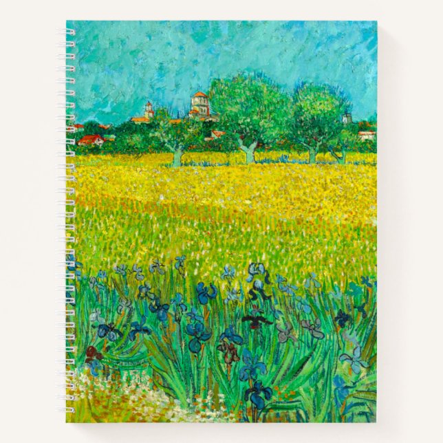 Van Gogh Field mit Irische in der Nähe von Arles Notizbuch (Vorderseite)