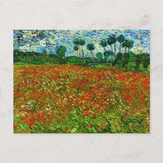Van Gogh Field with Poppies (F636) Fine Art Postkarte
