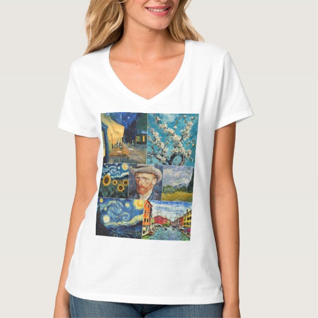Van Gogh Fine Art Collage T-Shirt (Vorderseite)