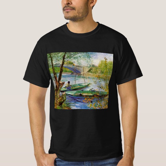 Van Gogh Fischen im Frühling, Pont de Clichy T-Shirt (Vorderseite)