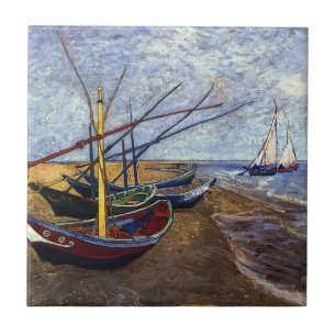 Van Gogh Fischerboote am Strand Fliese