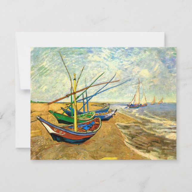 Van Gogh Fischerboote am Strand in Saintes Maries (Vorderseite)