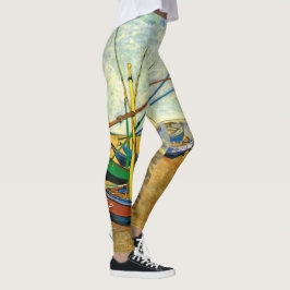 Van Gogh Fischerboote am Strand in Saintes Maries Leggings