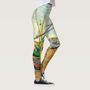 Van Gogh Fischerboote am Strand in Saintes Maries Leggings