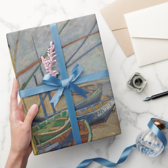 Van Gogh Fischerboote am Strand von Les Saintes Geschenkpapier (Schenken)