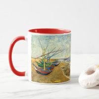 Van Gogh Fishing Boats on Beach at Saintes Maries