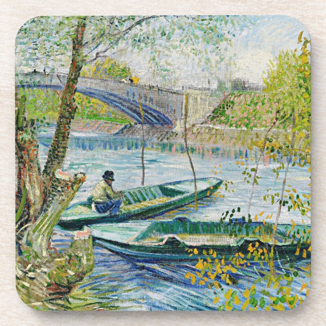 Van Gogh Fishing im Frühjahr Getränkeuntersetzer (Vorderseite)