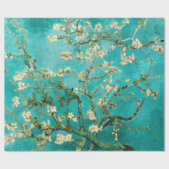 Van Gogh Florale Mandelbaum Geschenkpapier (Flach)