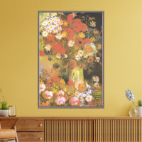 Van Gogh Florales Stillleben Rote Mohnblumen & Ros