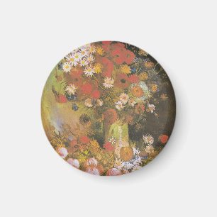 Van Gogh Florales Stillleben Rote Mohnblumen & Ros Magnet