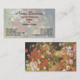 Van Gogh Florales Stillleben Rote Mohnblumen & Ros Visitenkarte