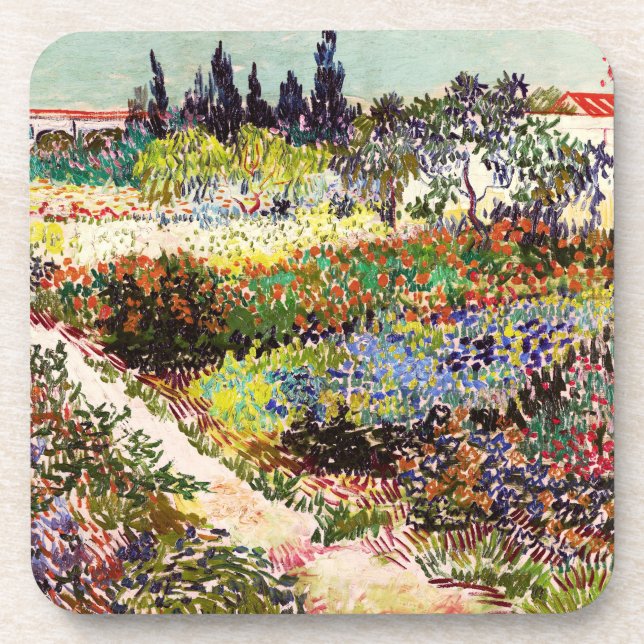 Van Gogh Flowering Garden At Arles Floral Fine Art Getränkeuntersetzer (Vorderseite)