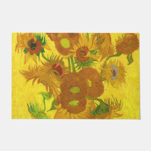 Van Gogh Fünfzehn Sonnenblumen in einer Vase Fine Fußmatte