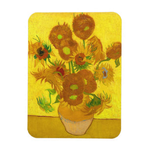 Van Gogh Fünfzehn Sonnenblumen in einer Vase Fine Magnet