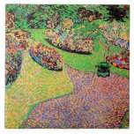 Van Gogh - Garden in Auvers Fliese<br><div class="desc">Garden in Auvers,  popular painting by Vincent van Gogh.</div>