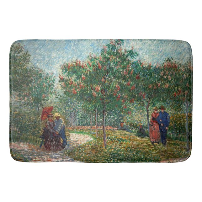 Van Gogh Garden in Montmartre Badematte (Vorderseite)