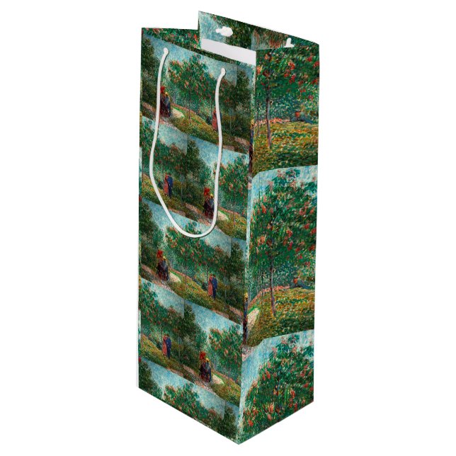 Van Gogh Garden in Montmartre Geschenktüte Für Weinflaschen (Vorderseite Schrägansicht)
