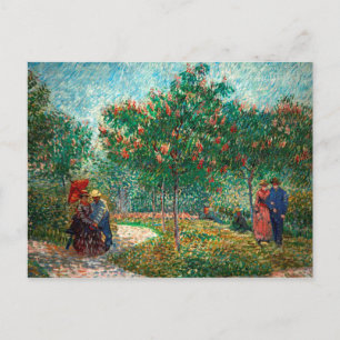 Van Gogh Garten in Montmartre mit Liebenden Postkarte