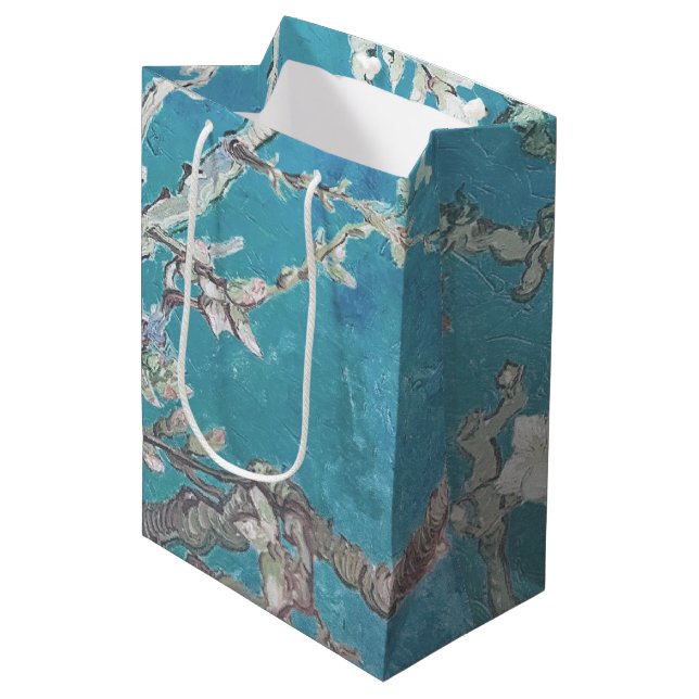 Van Gogh Gemälde Almond Blossom Mittlere Geschenktüte (Vorderseite Schrägansicht)