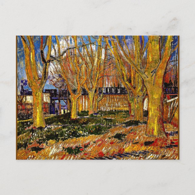 Van Gogh Gemälde, Avenue of Flugzeug Trees Postkarte (Vorderseite)