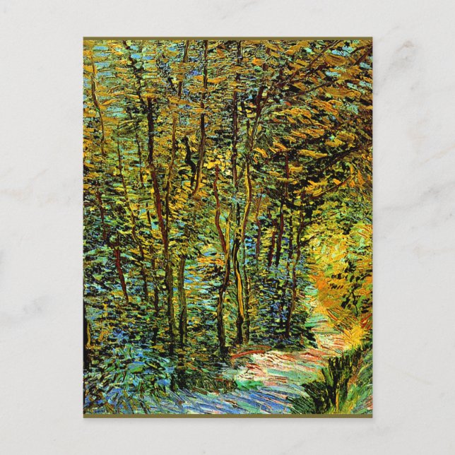 Van Gogh Gemälde, Ein Pfad im Wald Postkarte (Vorderseite)