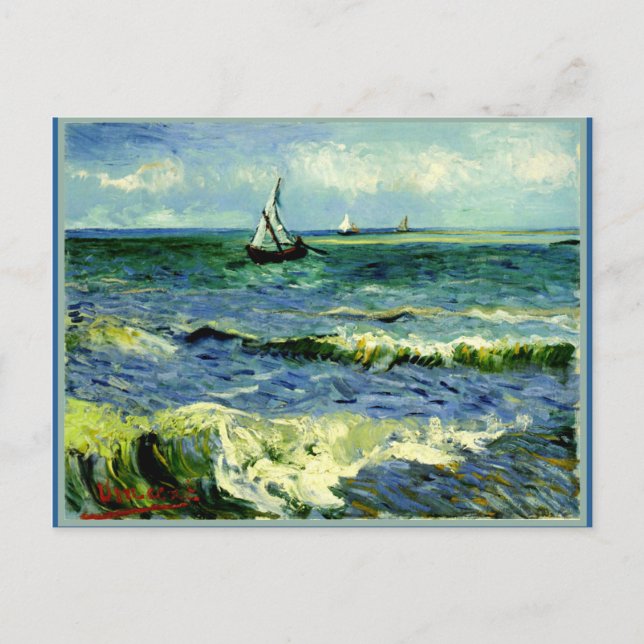 Van Gogh Gemälde, Seascape, Postkarte (Vorderseite)