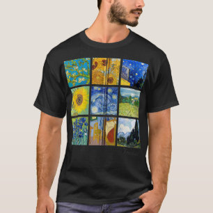 Van Gogh Gemälde, Sonnenblumen, Starry Night Zip T-Shirt