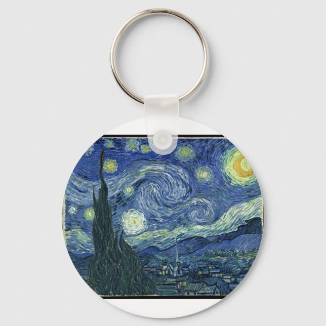 Van Gogh Gemälde: Starry Night Van Gogh Schlüsselanhänger (Vorderseite)