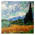 Van Gogh Gemälde, Wheatfield mit Cypress Tree Fliese<br><div class="desc">Wheatfield mit Cypress Tree,  berühmtes Gemälde von Vincent van Gogh</div>