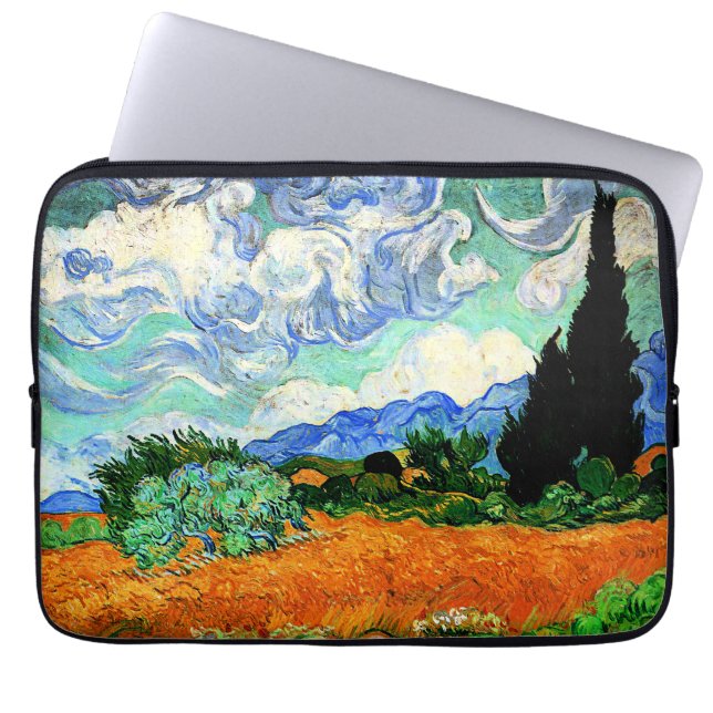 Van Gogh Gemälde, Wheatfield mit Cypress Tree Laptopschutzhülle (Vorderseite)