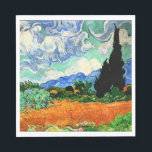 Van Gogh Gemälde, Wheatfield mit Cypress Tree Serviette<br><div class="desc">Wheatfield mit Cypress Tree,  berühmtes Gemälde von Vincent van Gogh</div>