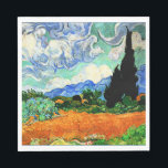 Van Gogh Gemälde, Wheatfield mit Cypress Tree Serviette<br><div class="desc">Wheatfield mit Cypress Tree,  berühmtes Gemälde von Vincent van Gogh</div>