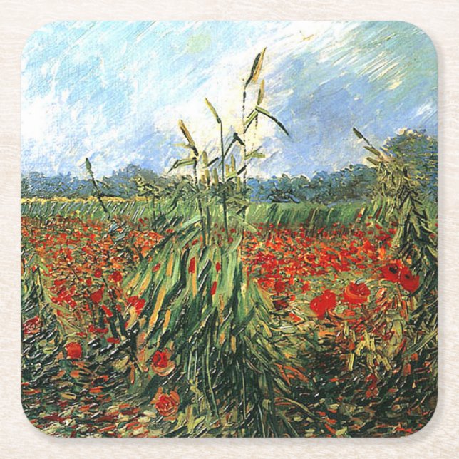 Van Gogh - Grüne Ohren des Weizen Rechteckiger Pappuntersetzer (Vorderseite)