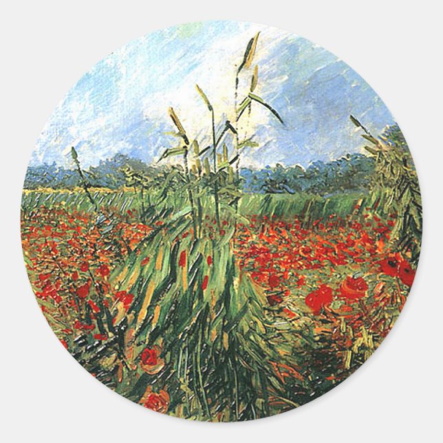 Van Gogh - Grüne Ohren des Weizen Runder Aufkleber (Vorderseite)