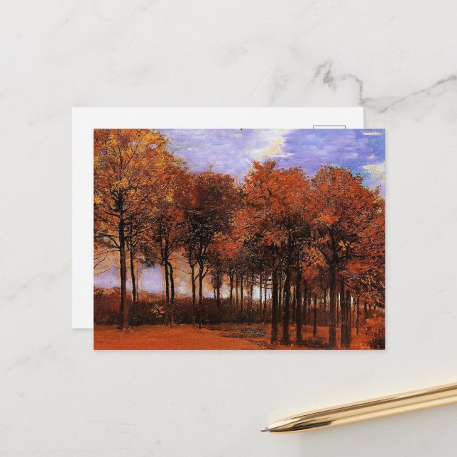 Van Gogh - Herbstlandschaft Postkarte (Vorderseite/Rückseite Beispiel)