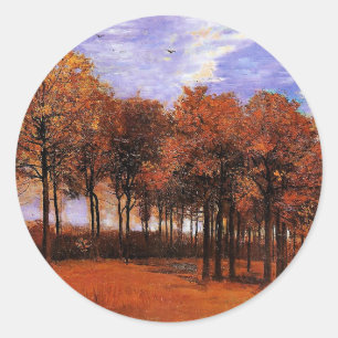 Van Gogh - Herbstlandschaft, Runder Aufkleber