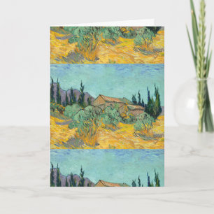 Van Gogh Holzhütten Gelbe Landschaftskunst Karte